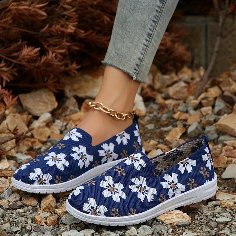 Ljetne ženske ravne cipele velike veličine Okrugla glava Uzorak mliječne krave Prozračne tenisice Udobne natikače Zapatos Para Mujeres