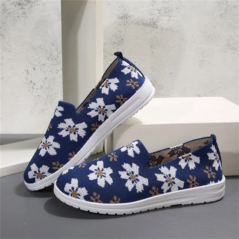 Ljetne ženske ravne cipele velike veličine Okrugla glava Uzorak mliječne krave Prozračne tenisice Udobne natikače Zapatos Para Mujeres