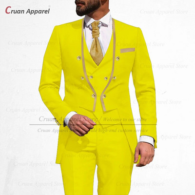 Modno crno muško odijelo Slim Fit Luksuzni vjenčani smokingi za večeru i zabavu za muškarce Po mjeri šivani blejzer sako i hlače od 3 komada.