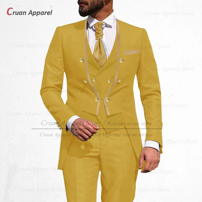 Modno crno muško odijelo Slim Fit Luksuzni vjenčani smokingi za večeru i zabavu za muškarce Po mjeri šivani blejzer sako i hlače od 3 komada.