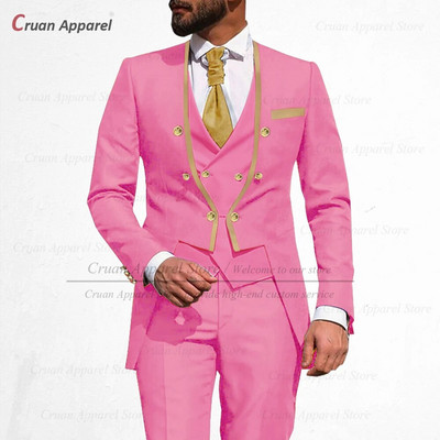 Modno crno muško odijelo Slim Fit Luksuzni vjenčani smokingi za večeru i zabavu za muškarce Po mjeri šivani blejzer sako i hlače od 3 komada.