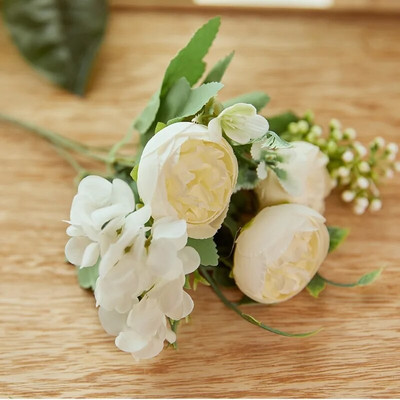 Művirágok Lila bazsarózsa Művirágok Lila Selyem Hamis Vegyes Bazsarózsa Virág Otthon Esküvői Csokrok Dekoráció