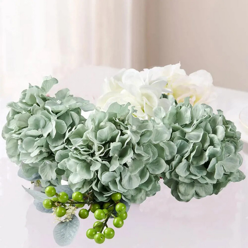 5/10 komada bijelih umjetnih svilenih božura s velikim cvjetnim glavama za svadbene kućne DIY dekoracije za zabave Lažno umjetno cvijeće Hortenzija Rukotvorine