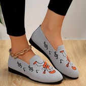 Ženske ravne pletene cipele Modne cipele s okruglim prstima Ženske natikače ravne cipele za slobodno vrijeme Baletne cipele Ženske lagane udobne cipele Zapatillas