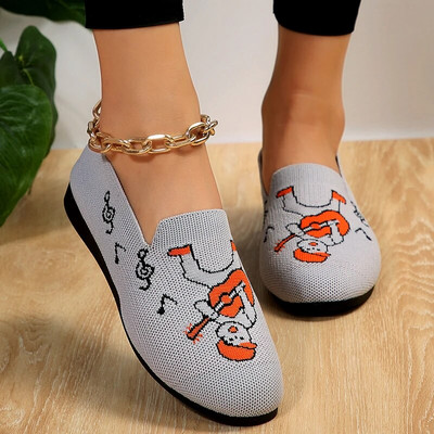 Ženske ravne pletene cipele Modne cipele s okruglim prstima Ženske natikače ravne cipele za slobodno vrijeme Baletne cipele Ženske lagane udobne cipele Zapatillas