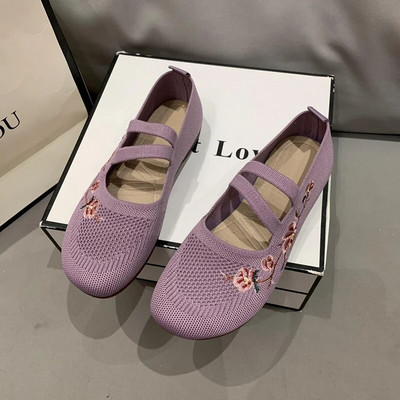 Sieviešu kedas Tīkla elpojošs zieds Ērtas mātes kurpes Mīkstas, masīvas modes sieviešu apavi Viegli vulkanizēti apavi