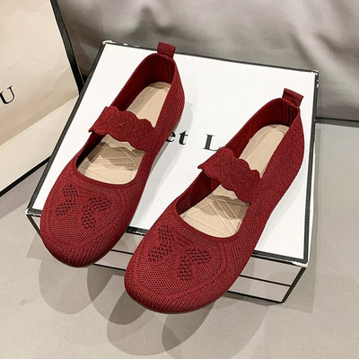 Sieviešu kedas Tīkla elpojošs zieds Ērtas mātes kurpes Mīkstas, masīvas modes sieviešu apavi Viegli vulkanizēti apavi