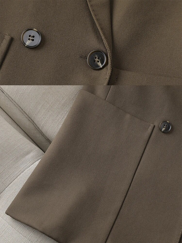 Augstas kvalitātes rudens ziemas dāmu bikškostīms sieviešu lietišķais darba apģērbs žakete un bikses aprikožu kafija melna formāls 2 gabalu komplekts