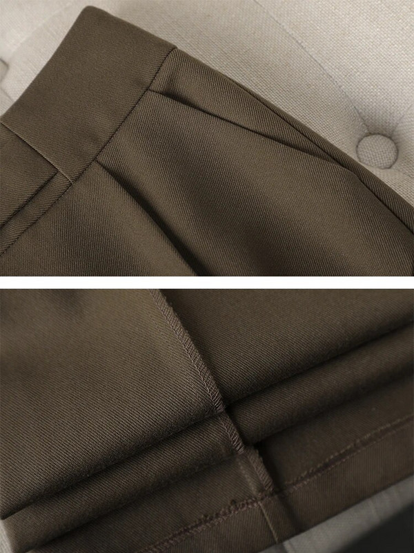 Augstas kvalitātes rudens ziemas dāmu bikškostīms sieviešu lietišķais darba apģērbs žakete un bikses aprikožu kafija melna formāls 2 gabalu komplekts