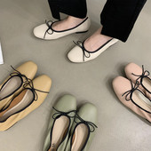 Sieviešu baleta plakanie tauriņi apavi Sievietēm Loafers Ērti plakani Candy Color laivu apavi Mīksti Zapatos Mujer 9604N