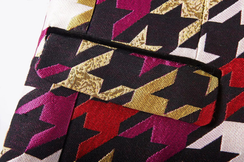 Jauni Zelta Houndstooth apdrukāti uzvalki vīriešiem Slim Fit, svinīgi kāzu līgavainis smokings, elegants samta atloks, žaketes veste bikses, 3 dab.