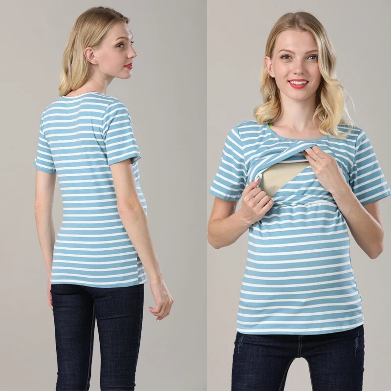 Érzelem anyukák pamut rövid ujjú kismama ruhák nyári kismama felsők Szoptatós póló terhes nőknek, szoptatós felsők