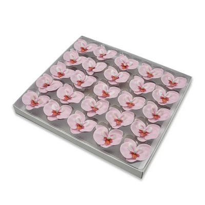 JAUNS 25Gb Ziepju ziedu galva mākslīgā tauriņa orhideja Phalaenopsis ziepju ziedu pušķis DIY dāvanu kastīte Mājas dekors roku darbs kāzas