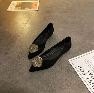 Retro metalne ukrasne modne cipele od brušene kože u korejskom stilu za proljeće/jesen Plitke ravne cipele Ženske cipele na špic za slobodno vrijeme