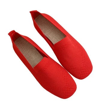 Пролетни равни обувки Дамски 2023 г. Нови мрежести балетни обувки с квадратни пръсти Ежедневни мокасини Дишащи равни обувки Обувки за шофиране Маратонки Обувки за лодка Дамски обувки