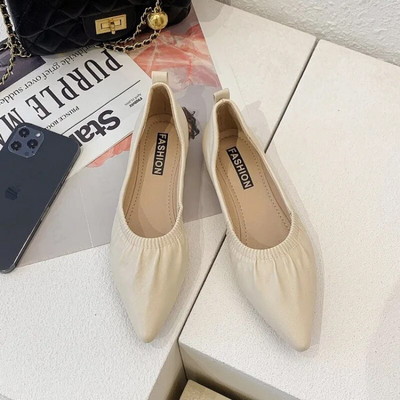 2023. Ženske kožne cipele plus velike radne cipele u osnovnom stilu, jednobojne, različite radne cipele od jataste kože sa šiljatim vrhovima zapatos de mujer