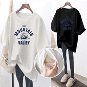 Ljetna trudna mama printa široke majice za dojilje Postpartum Mommy Ležerna odjeća za dojenje Ženska trudnička majica kratkih rukava za trudnice