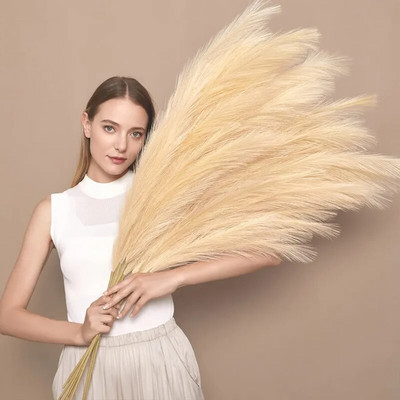 Fluffy Tall Pampas Grass Boho Διακοσμητικά Τεχνητά Λουλούδια Διακόσμηση Υπνοδωματίου Σπιτιού Καλάμι Γαμήλιο πάρτι Χριστουγεννιάτικη διακόσμηση Λουλούδι