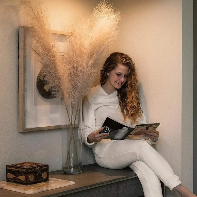 Pūkaina gara pampas zāle Boho dekoratīvie mākslīgie ziedi Mājas guļamistabas dekorēšana Niedru kāzu ballīte Ziemassvētku dekors Zieds