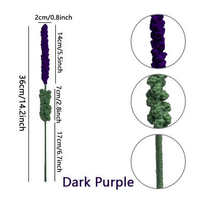 Ručno pleteni lažni buket lavande Umjetno cvijeće za vazu Kućna soba Stol Dekoracija za Valentinovo Cvjetni aranžman Poklon