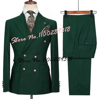 2023. gada kostīms Homme, balts, divrindu biznesa kostīms vīriešiem, līgavainis, smokings, kāzu Terno Masculino, slaids, 2 gab. (žakete + bikses)