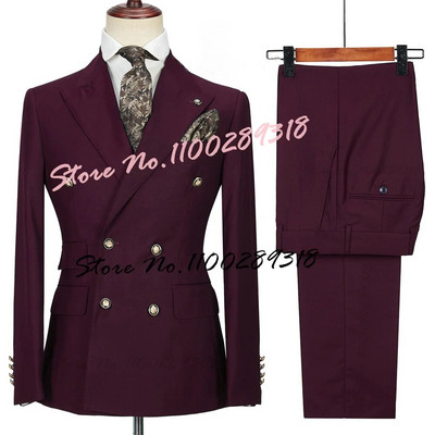 2023. gada kostīms Homme, balts, divrindu biznesa kostīms vīriešiem, līgavainis, smokings, kāzu Terno Masculino, slaids, 2 gab. (žakete + bikses)