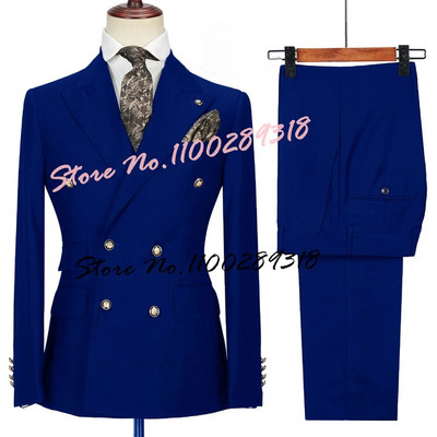 2023. gada kostīms Homme, balts, divrindu biznesa kostīms vīriešiem, līgavainis, smokings, kāzu Terno Masculino, slaids, 2 gab. (žakete + bikses)