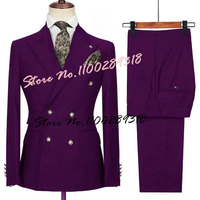 2023. gada kostīms Homme, balts, divrindu biznesa kostīms vīriešiem, līgavainis, smokings, kāzu Terno Masculino, slaids, 2 gab. (žakete + bikses)