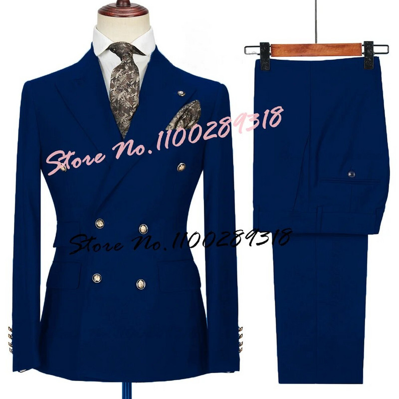 2023. gada kostīms Homme, balts, divrindu biznesa kostīms vīriešiem, līgavainis, smokings, kāzu Terno Masculino, slaids, 2 gab. (žakete + bikses)