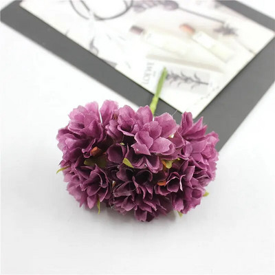 6Pcs/lot 3cm svilene krizanteme, glava umjetnog cvijeća, DIY vijenac, poklon kutija, obrt, lažni cvijet za vjenčanje, dekoracija kućne zabave