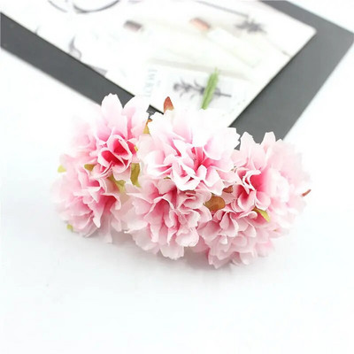 6Pcs/lot 3cm svilene krizanteme, glava umjetnog cvijeća, DIY vijenac, poklon kutija, obrt, lažni cvijet za vjenčanje, dekoracija kućne zabave