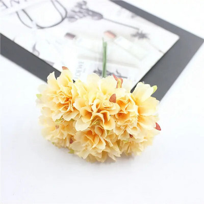 6Pcs/lot 3cm svilene krizanteme, glava umjetnog cvijeća, DIY vijenac, poklon kutija, obrt, lažni cvijet za vjenčanje, dekoracija kućne zabave