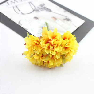 6Pcs/lot 3cm svilene krizanteme, glava umjetnog cvijeća, DIY vijenac, poklon kutija, obrt, lažni cvijet za vjenčanje, dekoracija kućne zabave