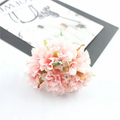 6Pcs/lot 3cm svilene krizanteme, glava umjetnog cvijeća, DIY vijenac, poklon kutija, obrt, lažni cvijet za vjenčanje, dekoracija kućne zabave