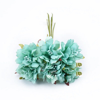 6Pcs/lot 3cm svilene krizanteme, glava umjetnog cvijeća, DIY vijenac, poklon kutija, obrt, lažni cvijet za vjenčanje, dekoracija kućne zabave