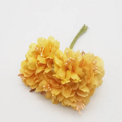 6Pcs/lot 3cm svilene krizanteme, glava umjetnog cvijeća, DIY vijenac, poklon kutija, obrt, lažni cvijet za vjenčanje, dekoracija kućne zabave