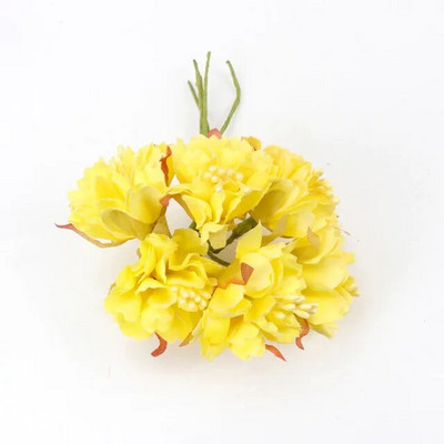 6Pcs/lot 3cm svilene krizanteme, glava umjetnog cvijeća, DIY vijenac, poklon kutija, obrt, lažni cvijet za vjenčanje, dekoracija kućne zabave