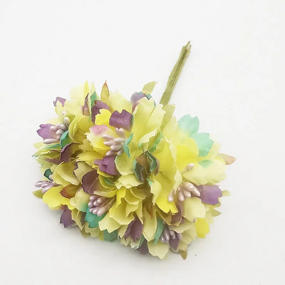 6Pcs/lot 3cm svilene krizanteme, glava umjetnog cvijeća, DIY vijenac, poklon kutija, obrt, lažni cvijet za vjenčanje, dekoracija kućne zabave