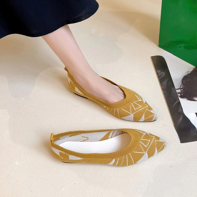 Nove ženske ravne cipele iz 2022., modne, dokolice, udobne za hodanje, velike veličine, šiljate, plitke elastične pletenice, svestrane