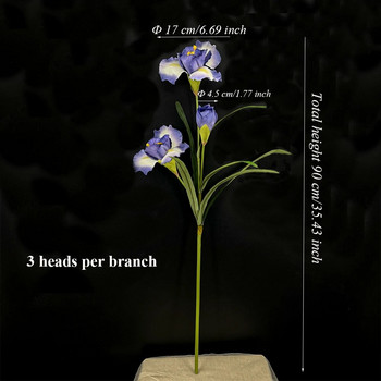 SunMade Easy Shaped Large Iris Flower Branch Домашна сватбена украса Фалшиви растения Консумативи за аранжиране на цветя Flores Artificales