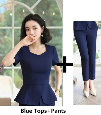 Svečana ženska poslovna odijela s 2-dijelnim kompletom hlača i gornjim dijelovima OL stilovi Ženska uredska radna odjeća Profesionalni sakoi Komplet hlača