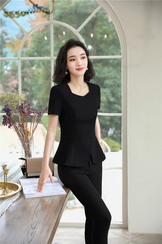 Svečana ženska poslovna odijela s 2-dijelnim kompletom hlača i gornjim dijelovima OL stilovi Ženska uredska radna odjeća Profesionalni sakoi Komplet hlača