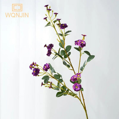 WQNJIN 75cm plave visokokvalitetne europske mini ruže duge grane umjetno svileno cvijeće kućni stol središnji dio sobe dekor