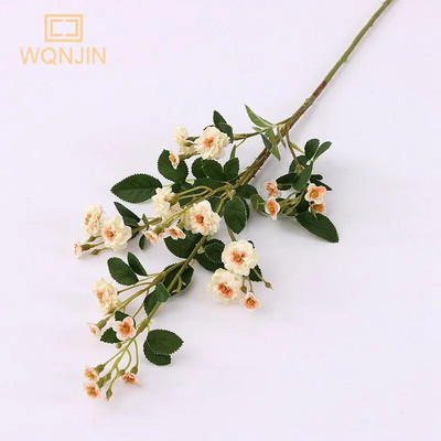 WQNJIN 75cm plave visokokvalitetne europske mini ruže duge grane umjetno svileno cvijeće kućni stol središnji dio sobe dekor