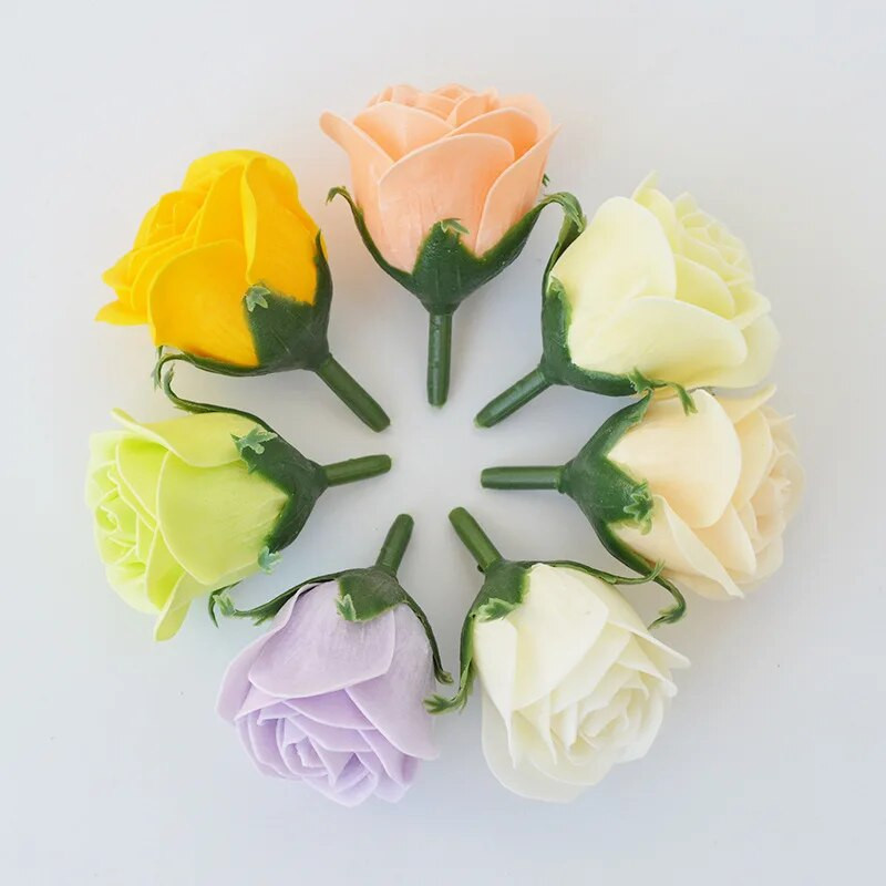 50db rózsa szappan virág olcsó mini virágok mesterséges 3 cm-es romantikus esküvő Valentin-napi ajándék esküvői bankett otthoni dekoráció
