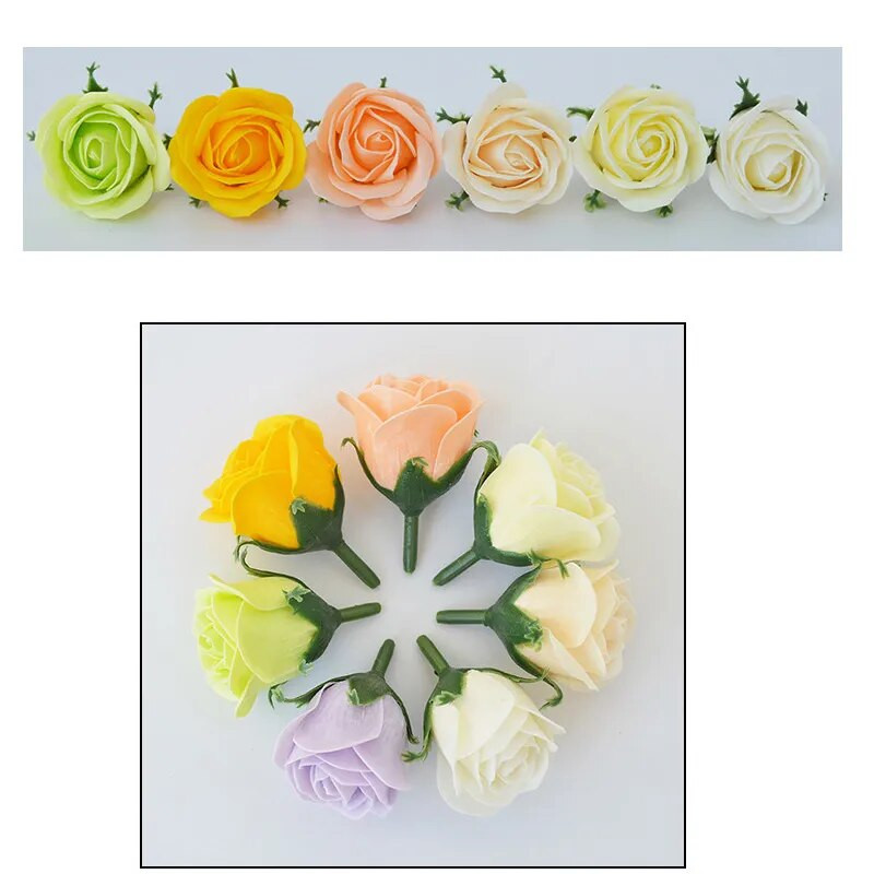 50db rózsa szappan virág olcsó mini virágok mesterséges 3 cm-es romantikus esküvő Valentin-napi ajándék esküvői bankett otthoni dekoráció