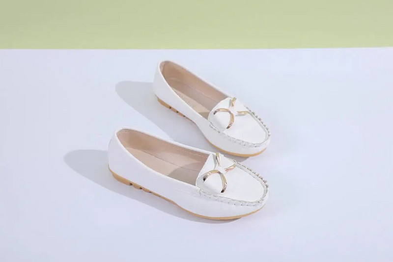 2022. gada vasara Sieviešu tauriņš Laivu apavi Sieviešu Pretslīdēšanas Plakanie Apavi Sieviešu iedobes Darba Loafers Sieviešu melnas, mīkstas ādas apavi