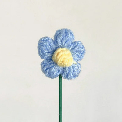 Ar rokām adīts tamborēts ziedu pušķis piena kokvilnas margrietiņa mākslīgie ziedi mājās gatavoti austi ziedi Ziemassvētku dāvanai Jaungada dekors 꽃다발