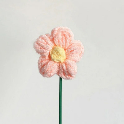 Ar rokām adīts tamborēts ziedu pušķis piena kokvilnas margrietiņa mākslīgie ziedi mājās gatavoti austi ziedi Ziemassvētku dāvanai Jaungada dekors 꽃다발