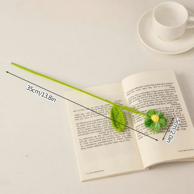 Ar rokām adīts tamborēts ziedu pušķis piena kokvilnas margrietiņa mākslīgie ziedi mājās gatavoti austi ziedi Ziemassvētku dāvanai Jaungada dekors 꽃다발